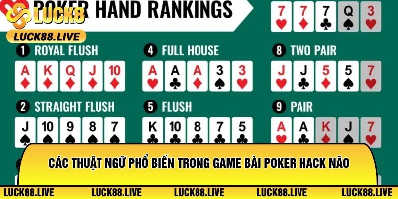 Các thuật ngữ phổ biến trong game bài poker hack não